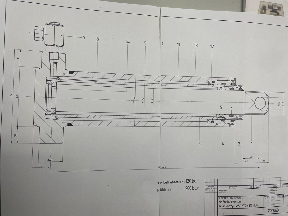 Altre forniture industriali: Hydraulikzylinder – Nuovo (secondo la descrizione) da Diepflingen venduto da celesa11 2