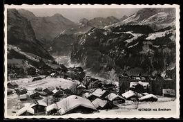 AK Wengen, Ortsansicht mit Breithorn