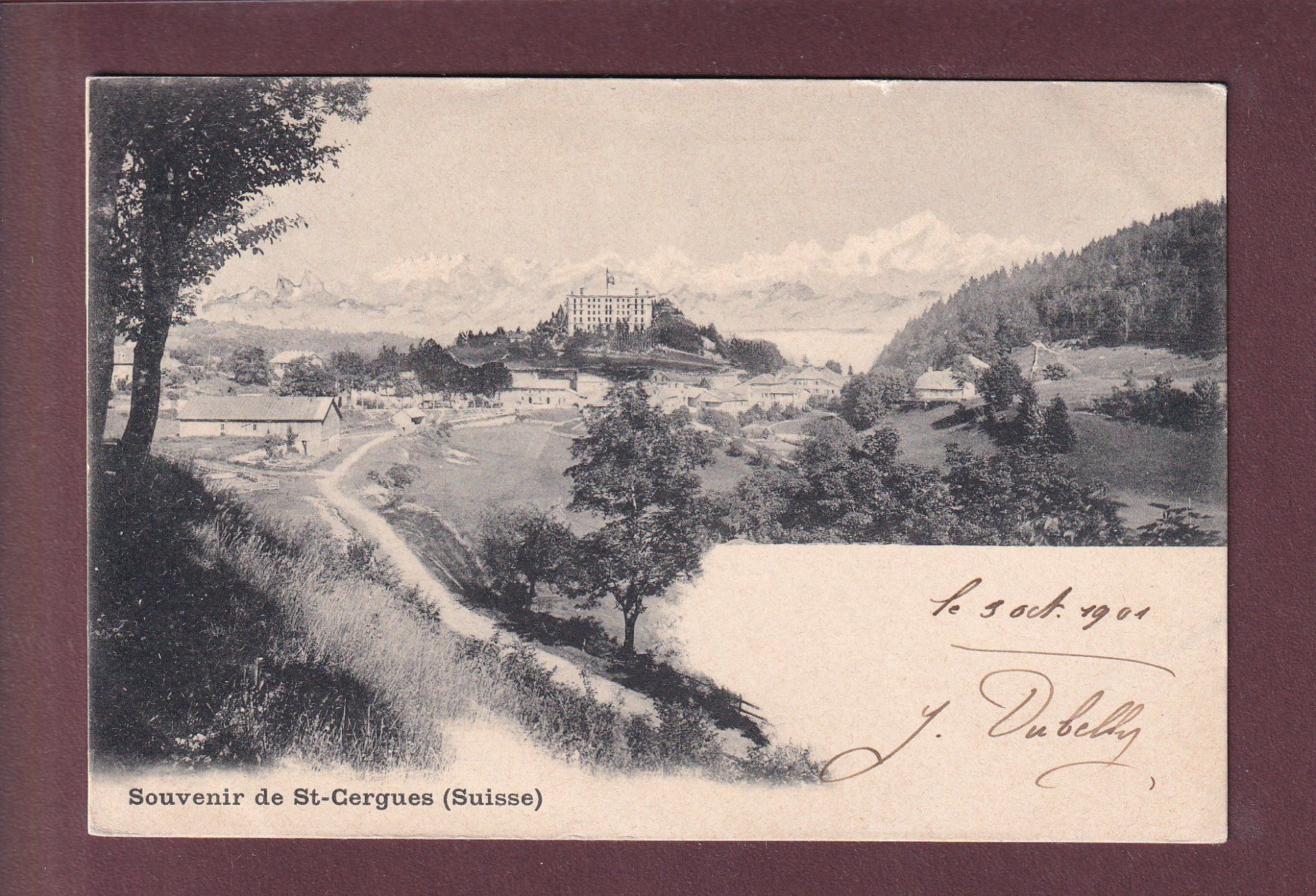 Ansichtskarten: Souvenir de ST. CERGUES - 1901 – Gebraucht aus Pully von nicecards