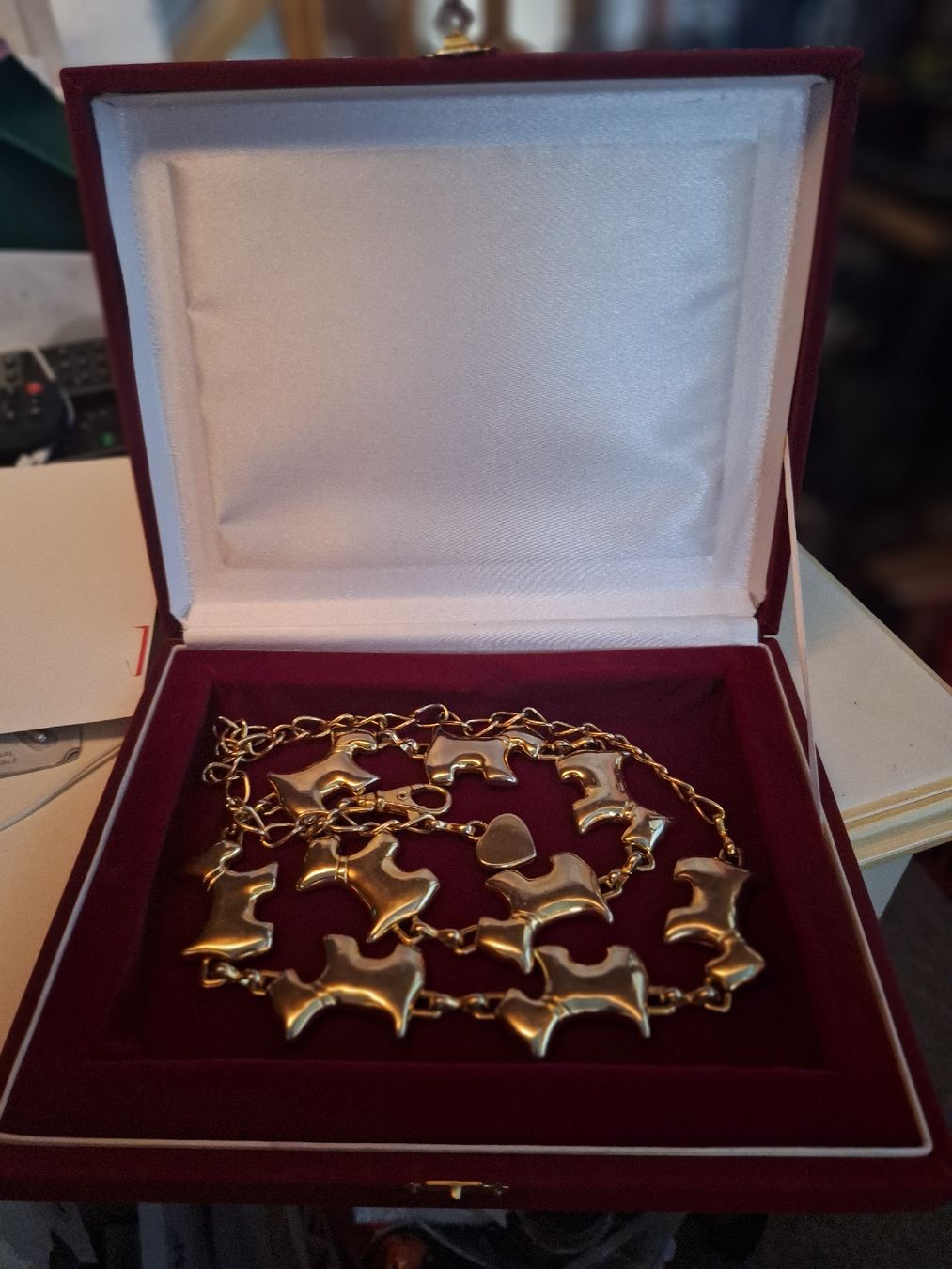 Ketten: Collier  avec pendentifs chiens dans coffret – Gebraucht aus Tannay von v1n1p00h 2