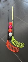 Unihockey Set  2 Stöcke & 5 Bälle