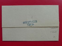 SCHAFFNEREI CHUR: 1875 Brief mit seltenem hellblauen Stempel