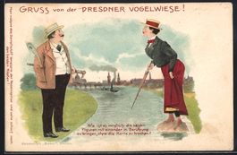 Dresden, Dresdener Vogelwiese, Paar auf 