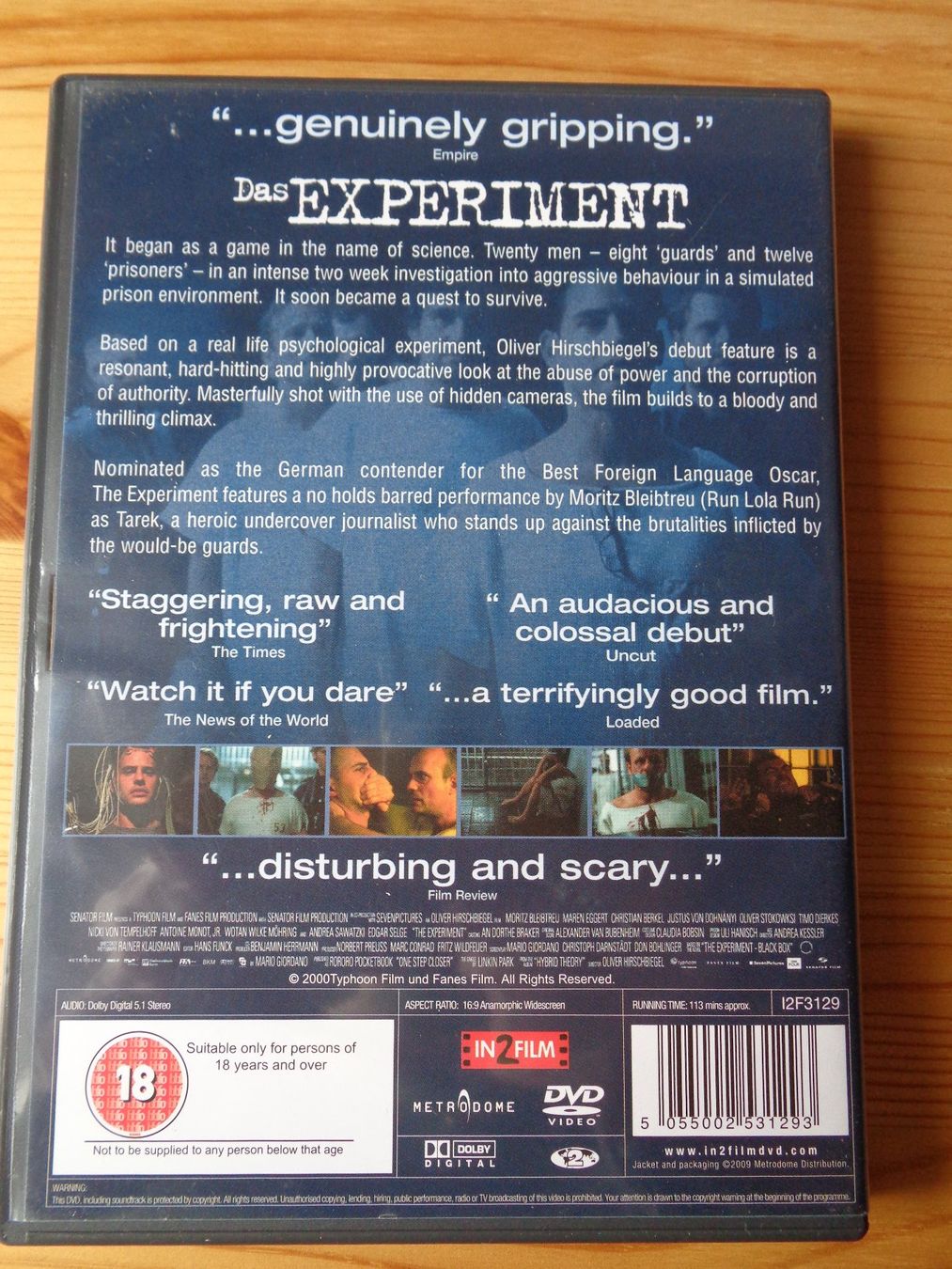 Tutti i DVDs: Das Experiment. Psychothriller, DVD, mit Moritz Bleibtreu – Usato da Wiesendangen venduto da Gullfoss 1