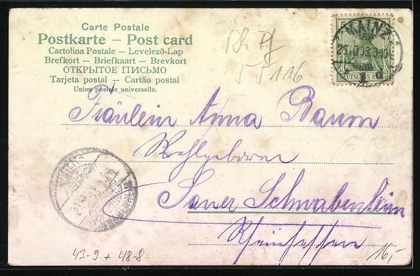 Cartoline postali: Litho Volksfest mit Karussell und Mann m – Usato da Berlin venduto da bartko-reher 1