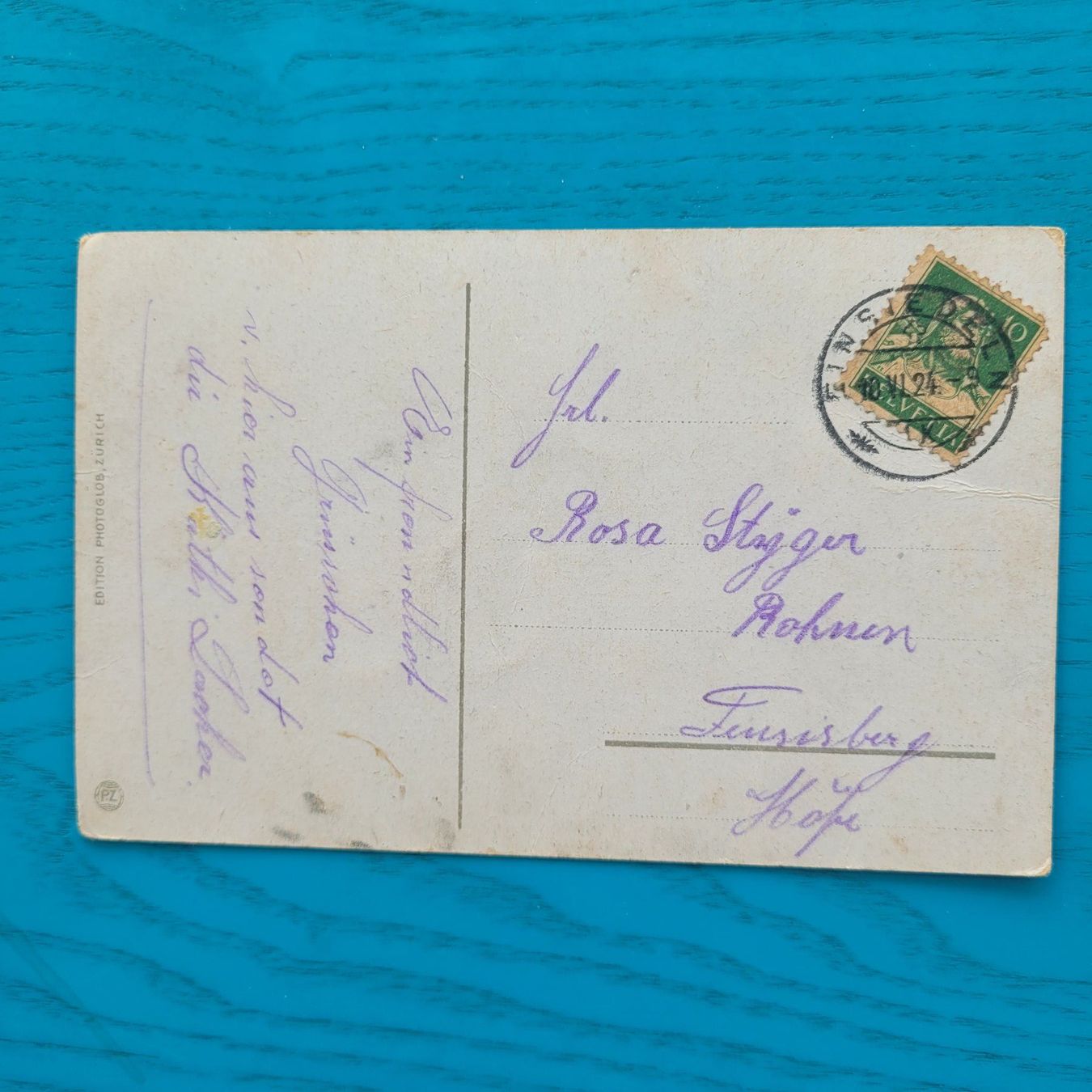 Cartoline postali: Einsiedeln ( SZ)  mit Glärnisch / 1924 – Usato da SCHÜBELBACH venduto da CoKaHa 1