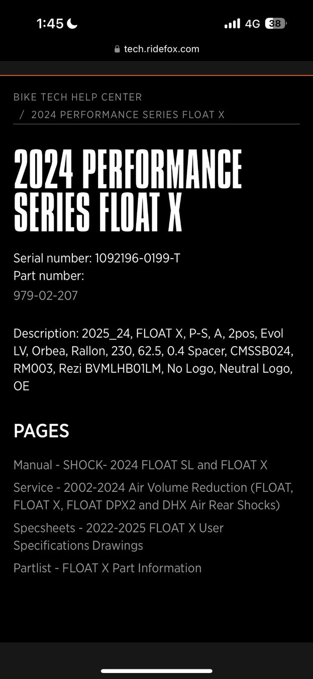 Fox Pezzi di ricambio: Fox Float X Performace 230x62.5 Dämpfer – Usato da Giswil venduto da tilema 7