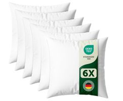 6 Kissen Füllkissen Innenkissen Sofakissen 60x60cm Weiss
