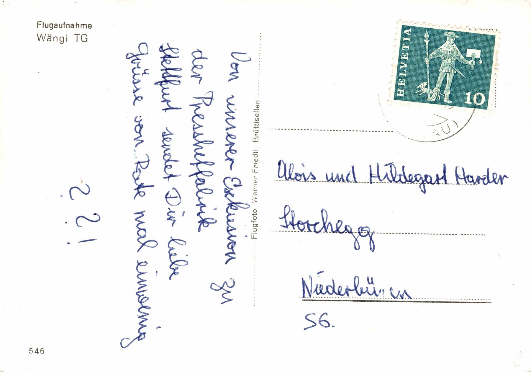 Cartes postales: Flugaufnahme Wängi TG – D'occasion à Bronschhofen par Astore 1