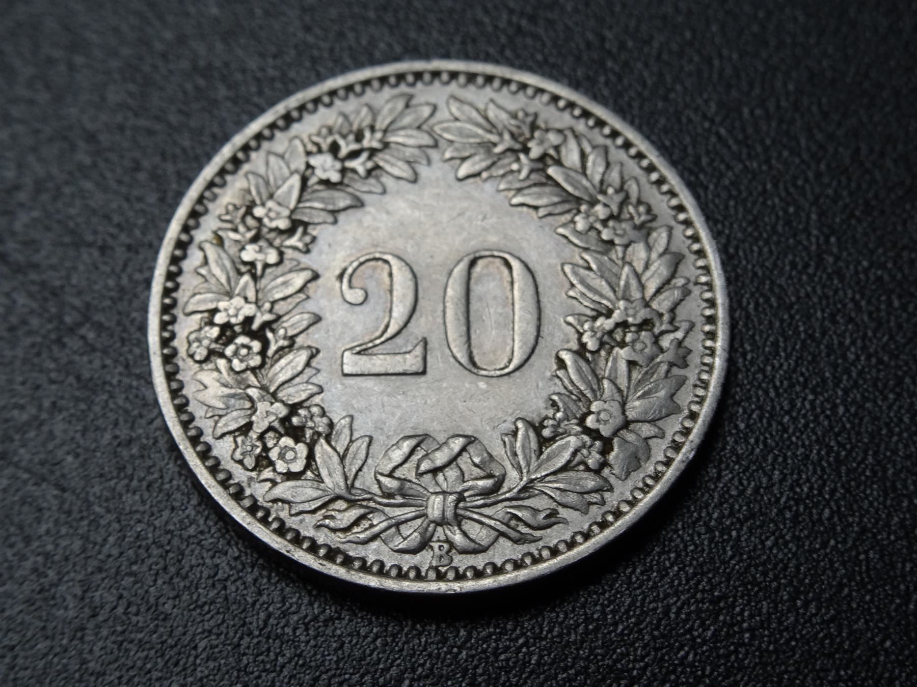 Alle Münzen: Schöner 20 Rp. 1921 ab Fr. 2.-- – Gebraucht aus Lupfig von JUTA09 1