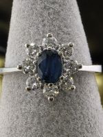 Wunderschöner Saphir-Diamant-Ring, 585er Weissgold
