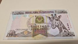 5000 Shilingi Elfu Tano Tansania Banknote guter Zustand