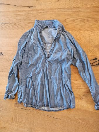 Jeansbluse More & More blau Grösse 38
