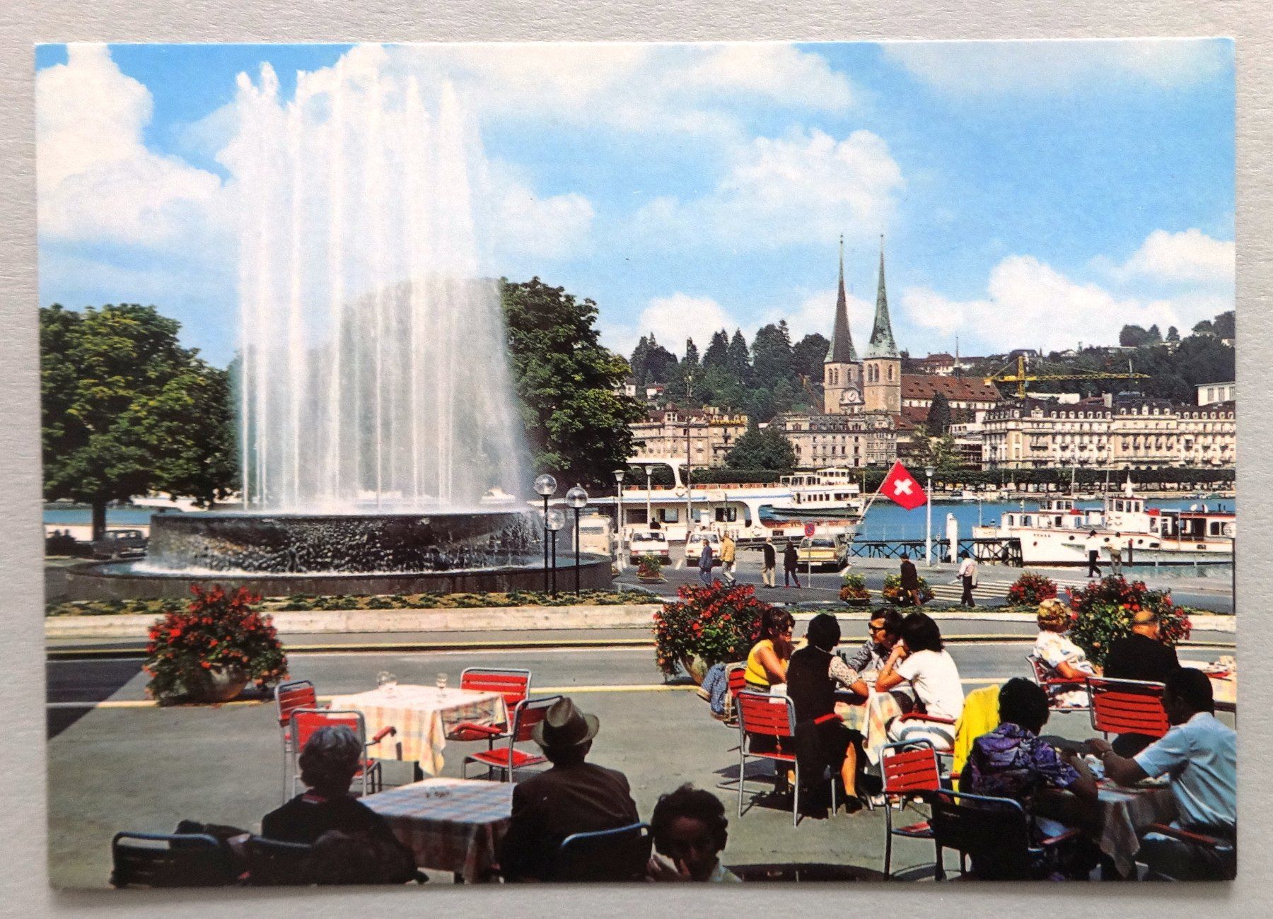 Ansichtskarten: Luzern, Wagenbachbrunnen – Gebraucht aus Fétigny von