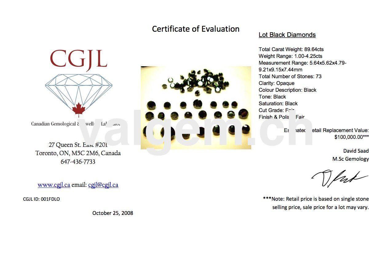 Edelsteine: Dès 1.- Fr: 2x Diamants Noirs 2.74ct - CERTIFICAT 2'352.- Fr – Neu (gemäss Beschreibung) aus Grimisuat von Valgem 2