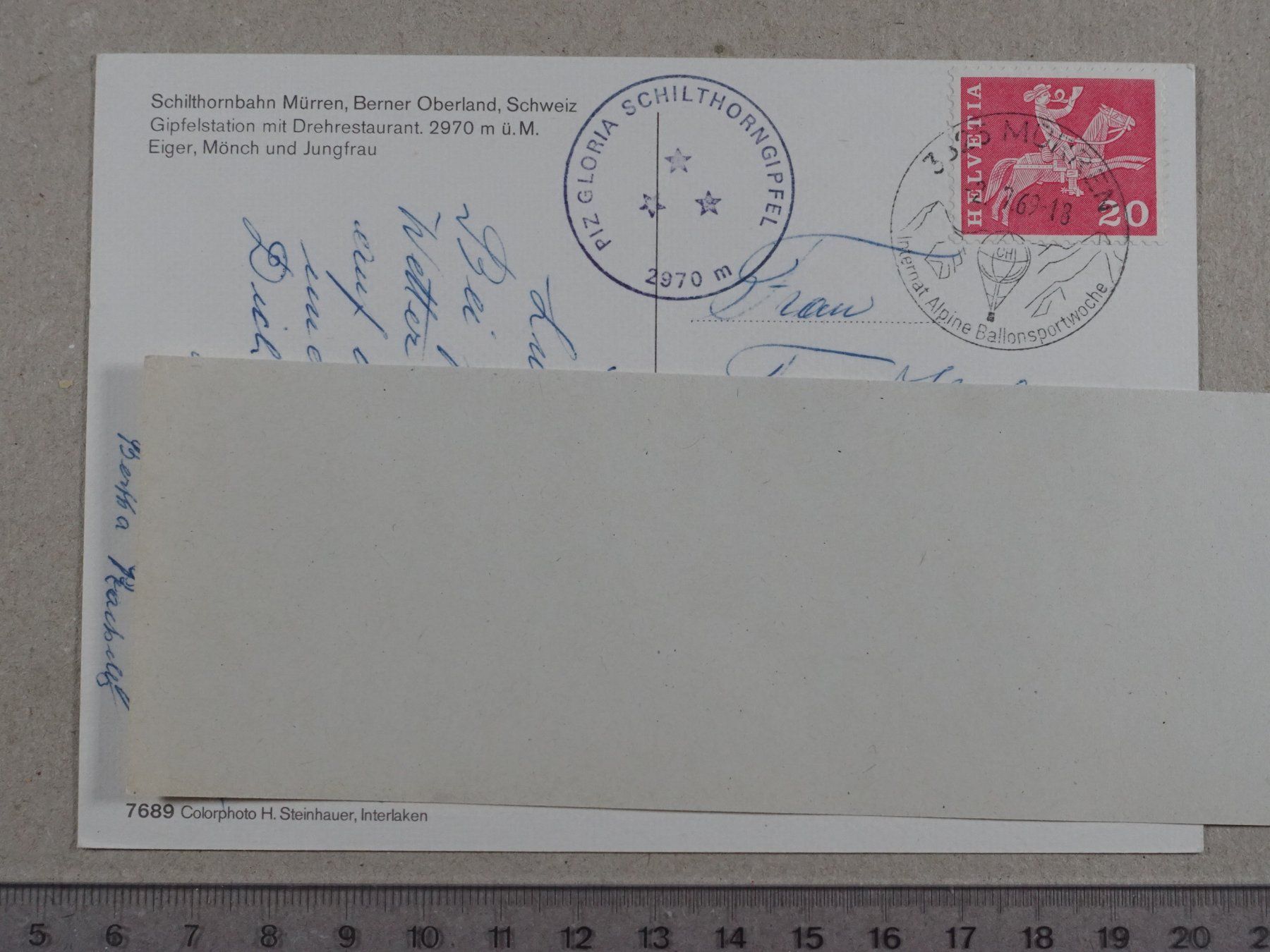 Ansichtskarten: Mürren, 1969, Schilthorn Bahn, Luftseibahn – Gebraucht aus Lenzburg von fh1 1