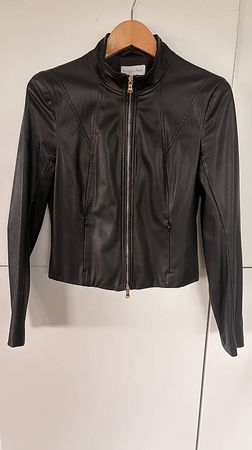 Patrizia Pepe Lederjacke Da. ital.Gr. 42  schwarz, elegant