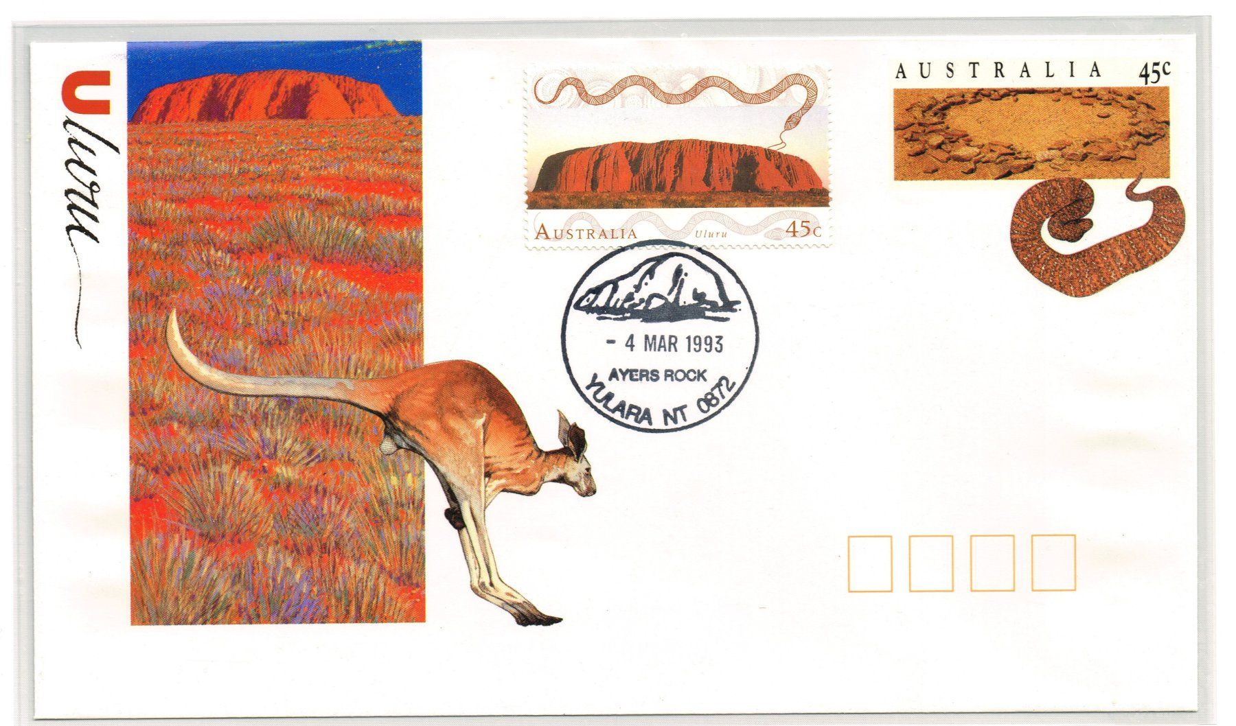 Tutti i francobolli: Ayers Rock-Grösster Monolith – Usato da Hombrechtikon venduto da Fraese01 1