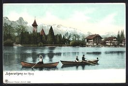 Scherzligen bei Thun, Ruderer auf dem Wa