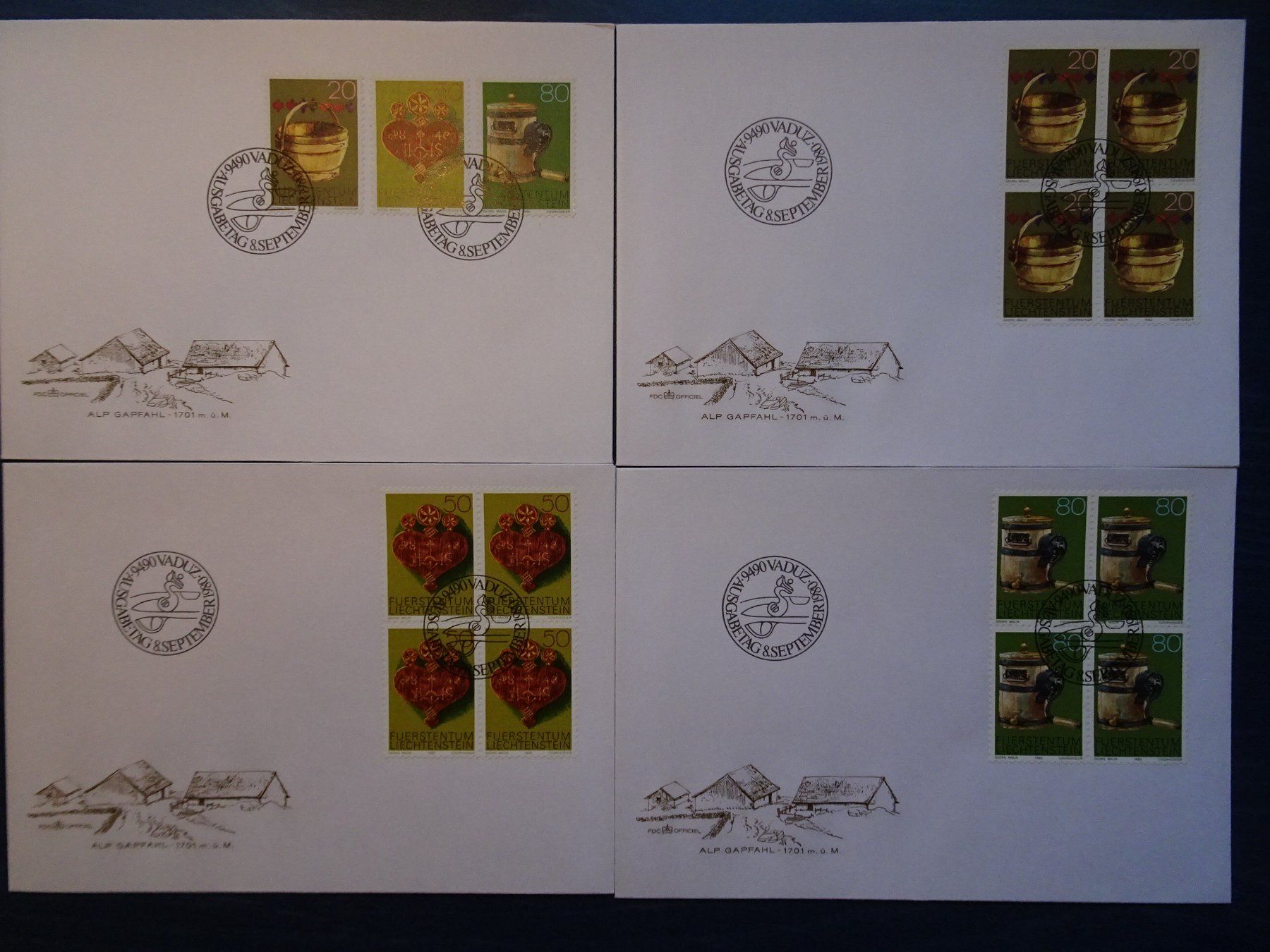 Tous les timbres: FDC 1980 – Neuf (Voir description) à Aadorf par Chnorli-Furz