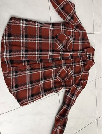 Zara Karohemd Rot/Schwarz Grösse S Relaxed Fit, Herbst/Winte