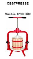 Obstpresse, 18 Liter, GP18/16982 für Saft & Most