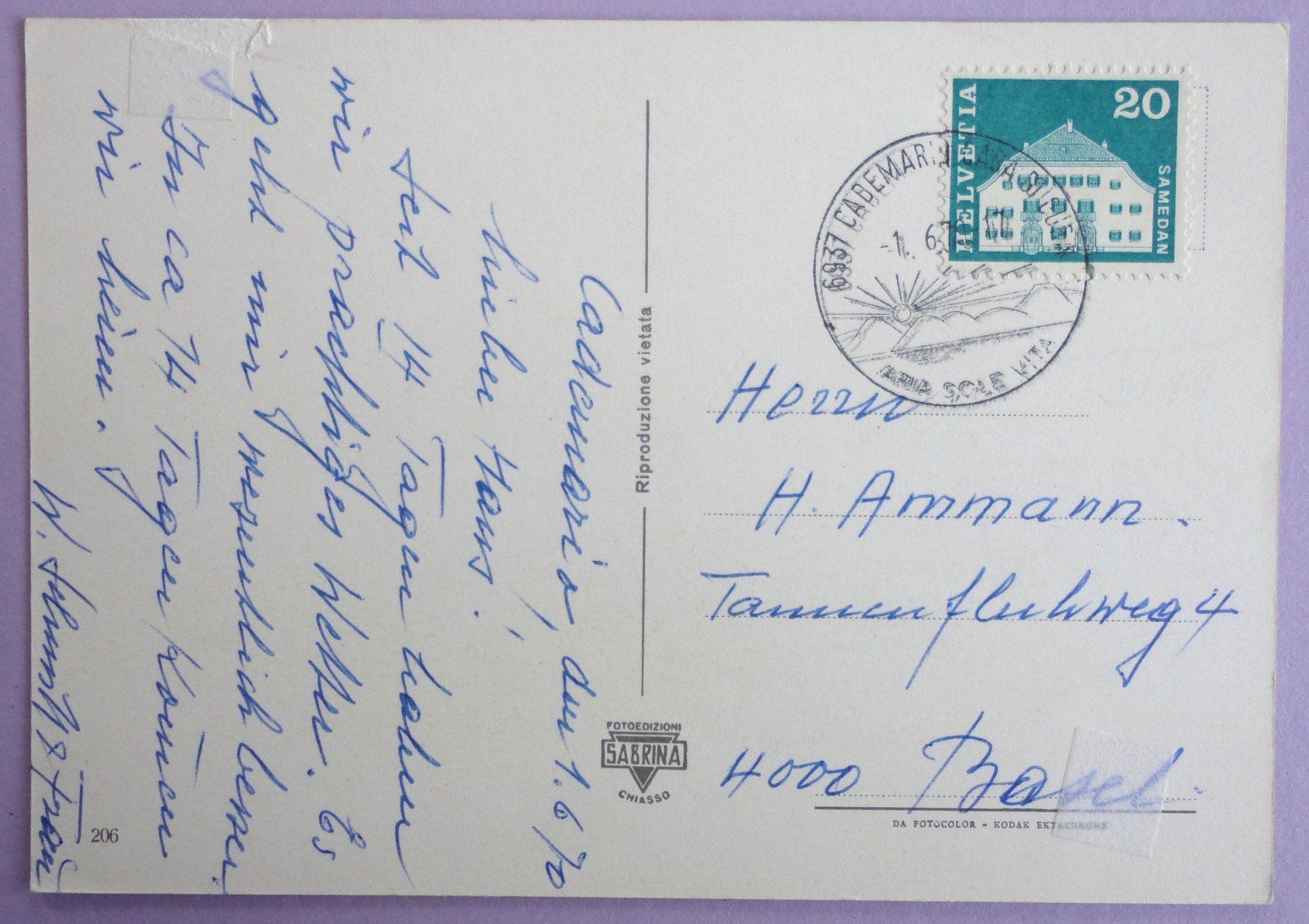 Cartoline postali: Cademario 850 m – Difettoso da Fétigny venduto da Billy2miny 1