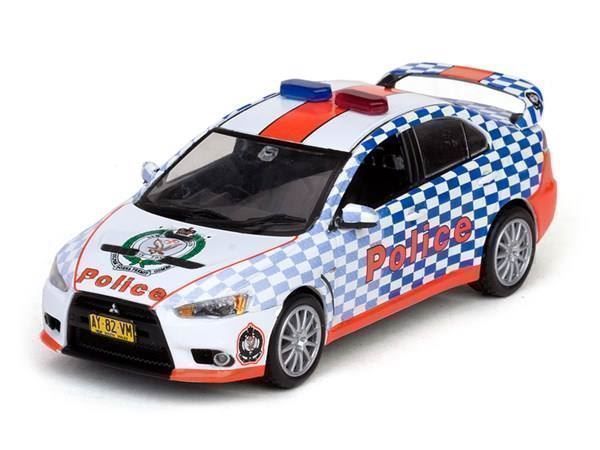 Mitsubishi Modellini d'auto: Mitsubishi Lancer Evolution X 2009-2016 "Police Australien – Nuovo e nell'imballaggio originale da Gerlafingen venduto da espero88 1