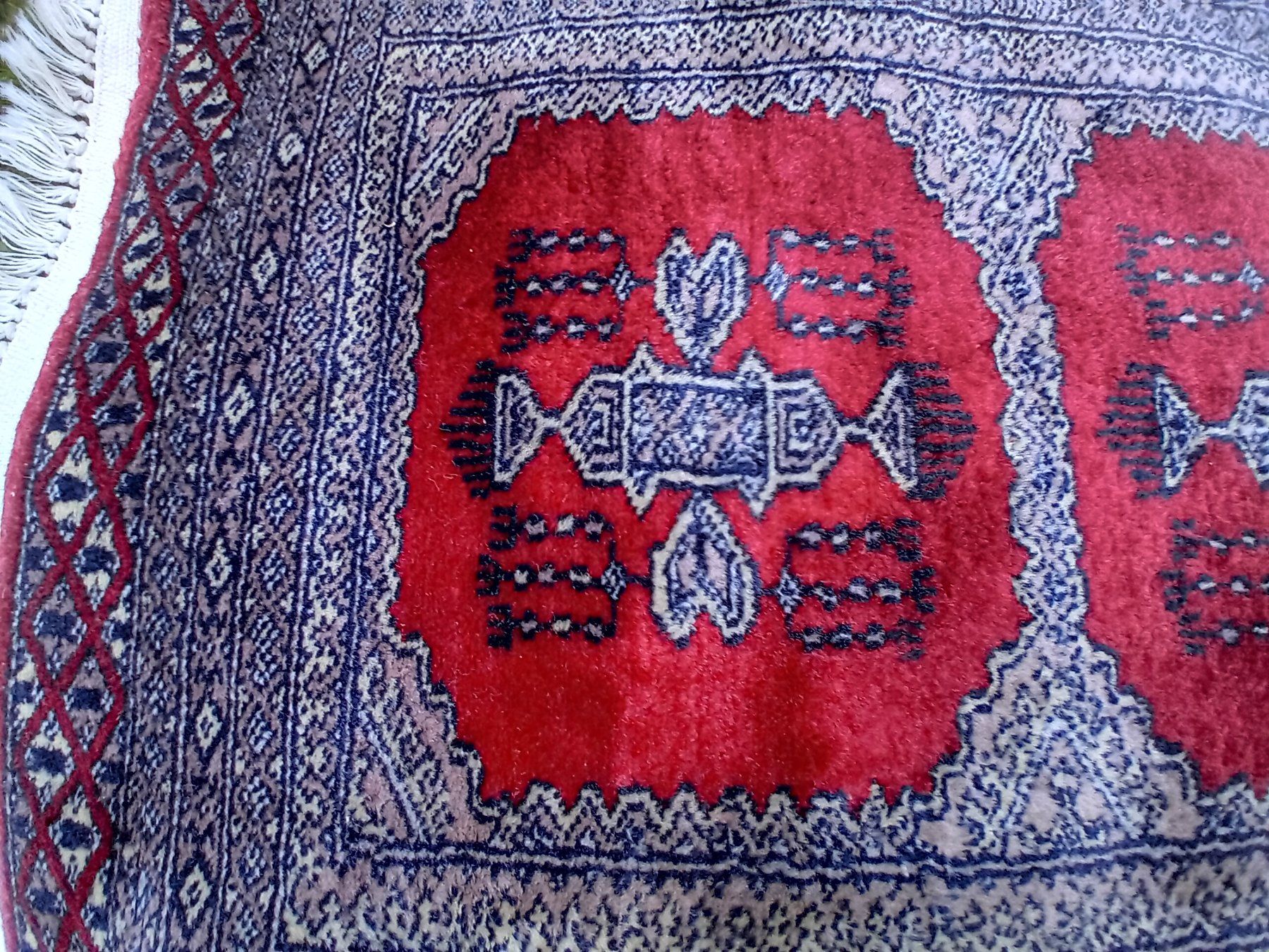 Teppiche: Echter, roter, handgeknüpfter Teppich – Gebraucht aus Elgg von Feuerpferd7777-1966 3