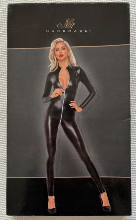 Sexy Noir Handmade Wetlook Catsuit Gr. S – Neu in Verpackung