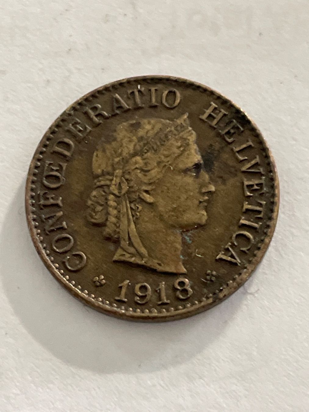 Tutti le monete: Münze 10 Rappen Messing 1918 – Usato da Schlossrued venduto da Tkanada 1