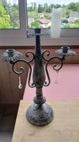 Antiker Kerzenleuchter 3-Armig mit Kristallen, Shabby Chi...