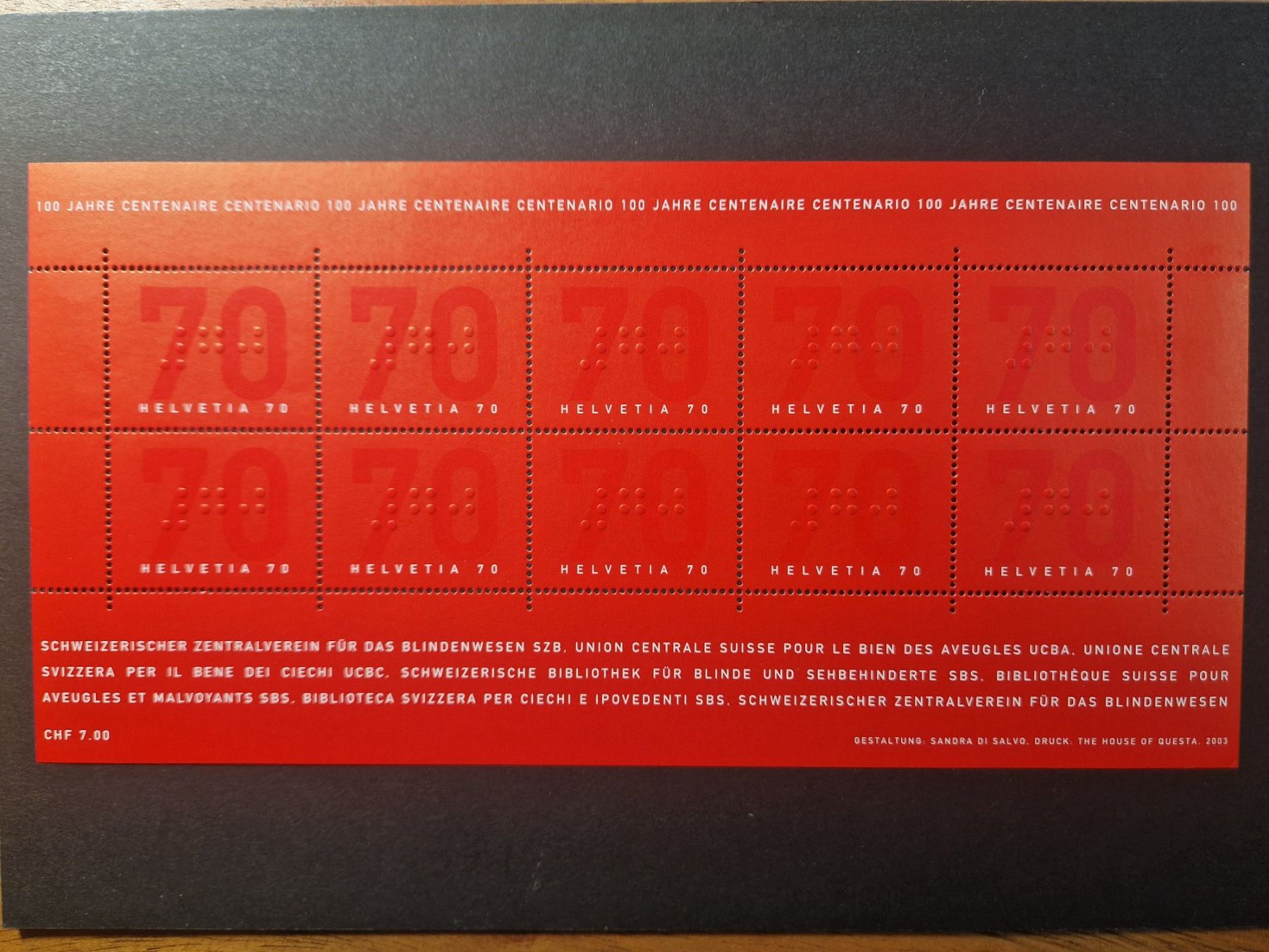 Tutti i francobolli: N° 1080  zierbogen 10 marken postfrisch** – Usato da Bouveret venduto da hckoala