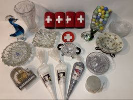 Deko Glas Konvolut Schalen Figuren Spieluhr Bodum