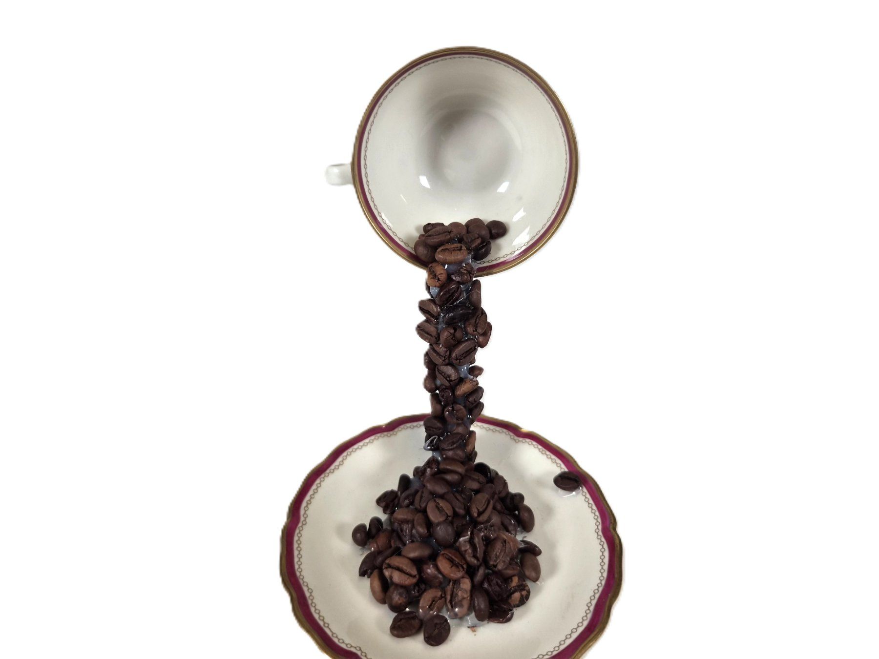 Tutte le decorazioni: Schwebende Kaffeetassen-Skulptur mit Kaffeebohnen – Usato da Wil SG venduto da Restwert_Wil 2