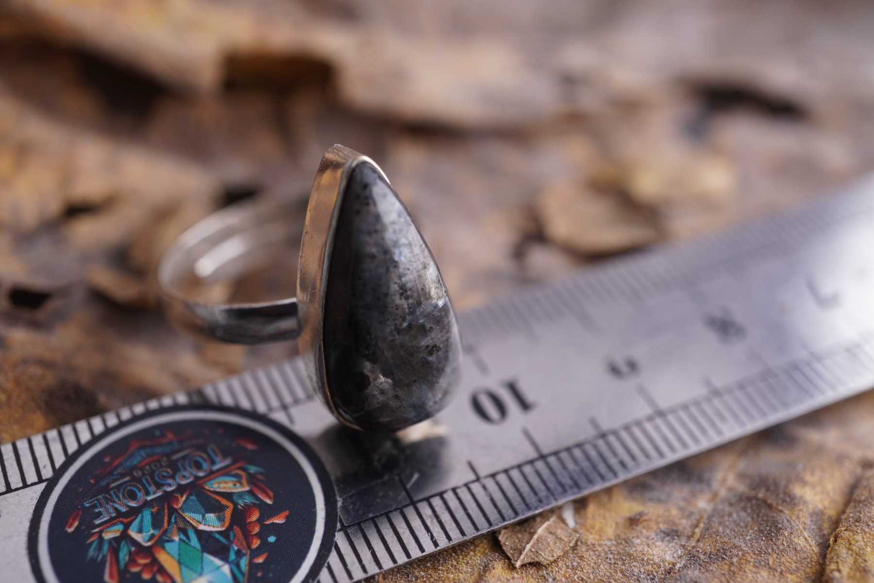 Minerali & Pietre curative: Larvikit     Variable Grösse Ring – Räumung  ab 1.- – Nuovo (secondo la descrizione) da Eschenbach SG venduto da topstone 1