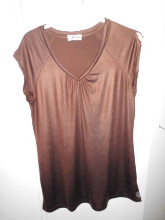Longue t-shirt brun s/manches T. 44