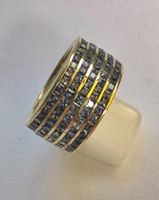 Ring 5 Reihen mit blauen Safiren Grösse 58