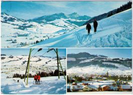 Appenzell - 3 Bild AK mit Skilift Sollegg