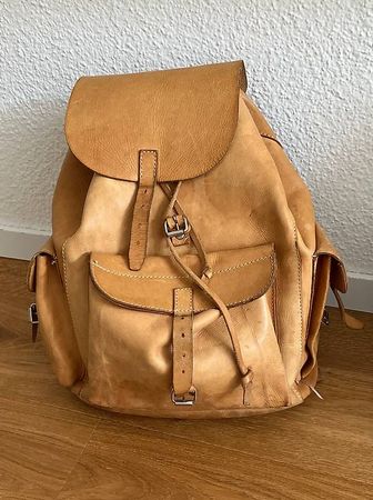 Leder Rucksack camel