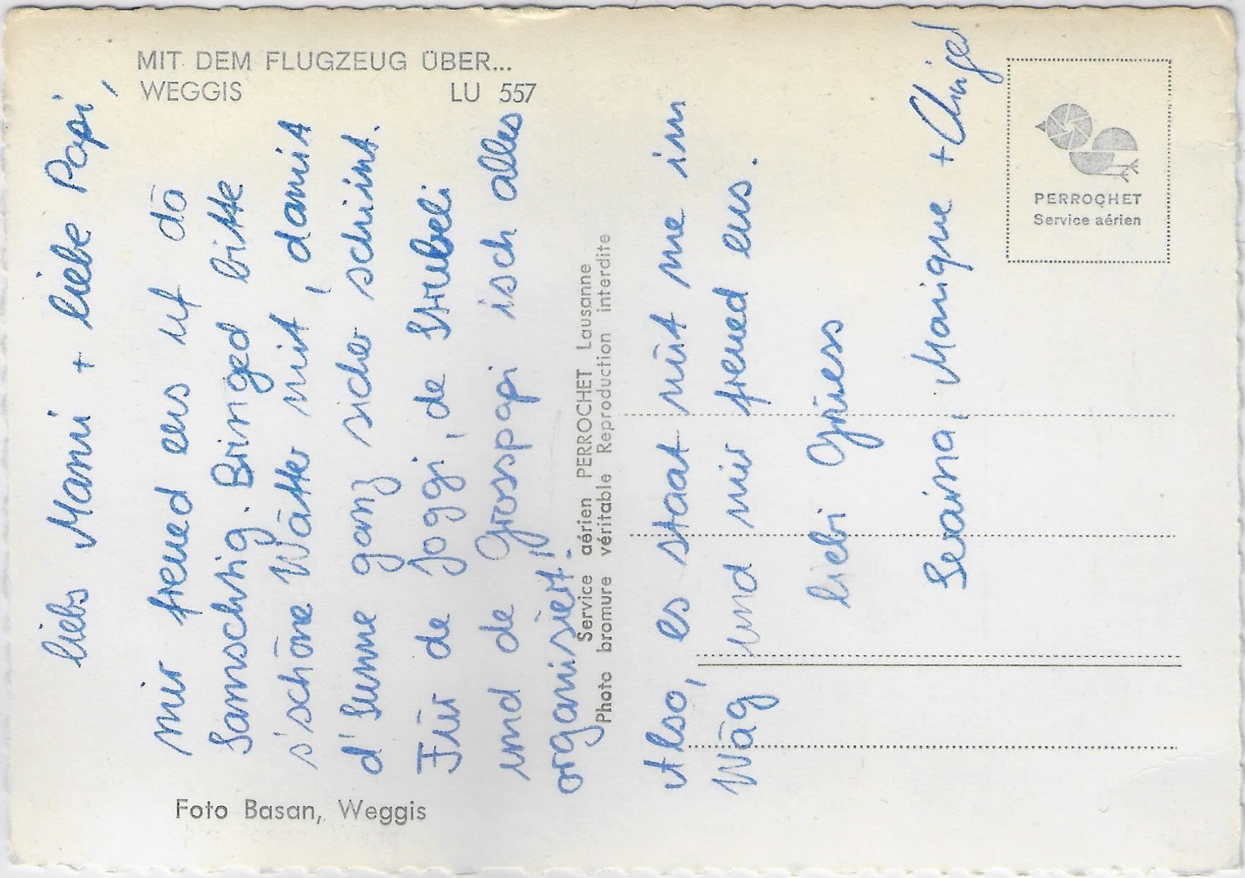 Cartoline postali: Flugaufnahme Weggis – Usato da Ettingen venduto da Kartenplanet 1