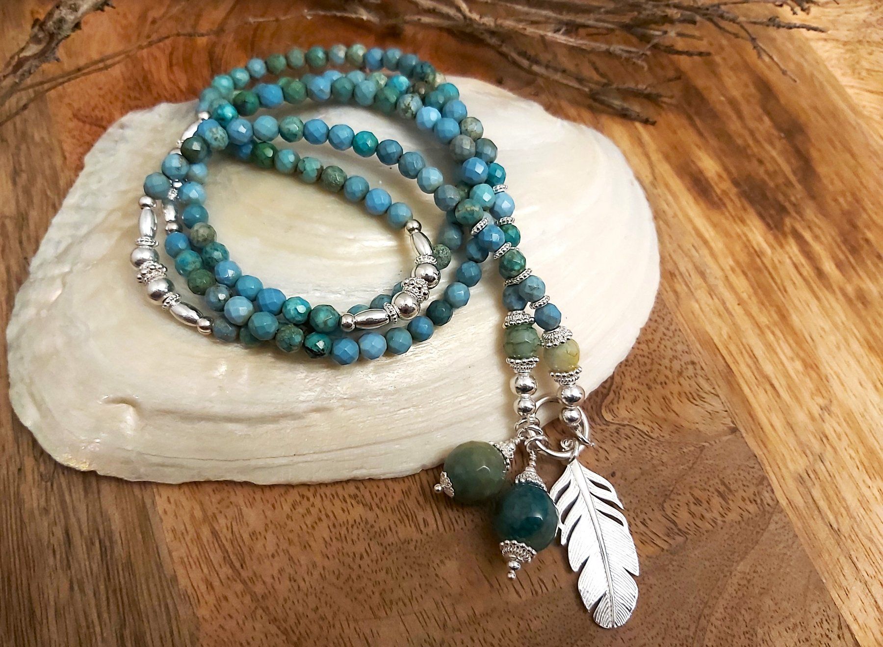 Catenine: SEA - Edelsteinkette - türkis-Silber – Nuovo e nell'imballaggio originale da Mühlethal venduto da nicita-modeschmuck 1