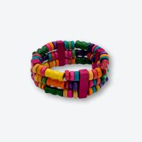 Mehrfarbiges Armband aus Kokosnuss Holz