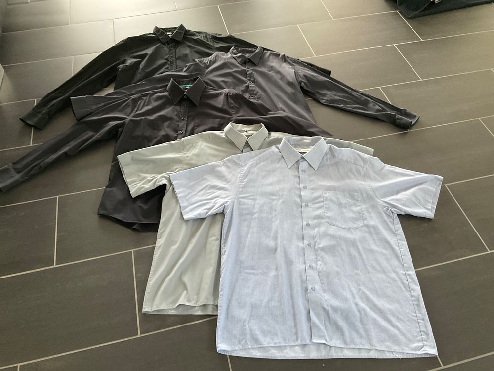 Chemise Homme à Rayures – Coupe Confort – Taille XL (43-44) – Coton – Manches Courtes
