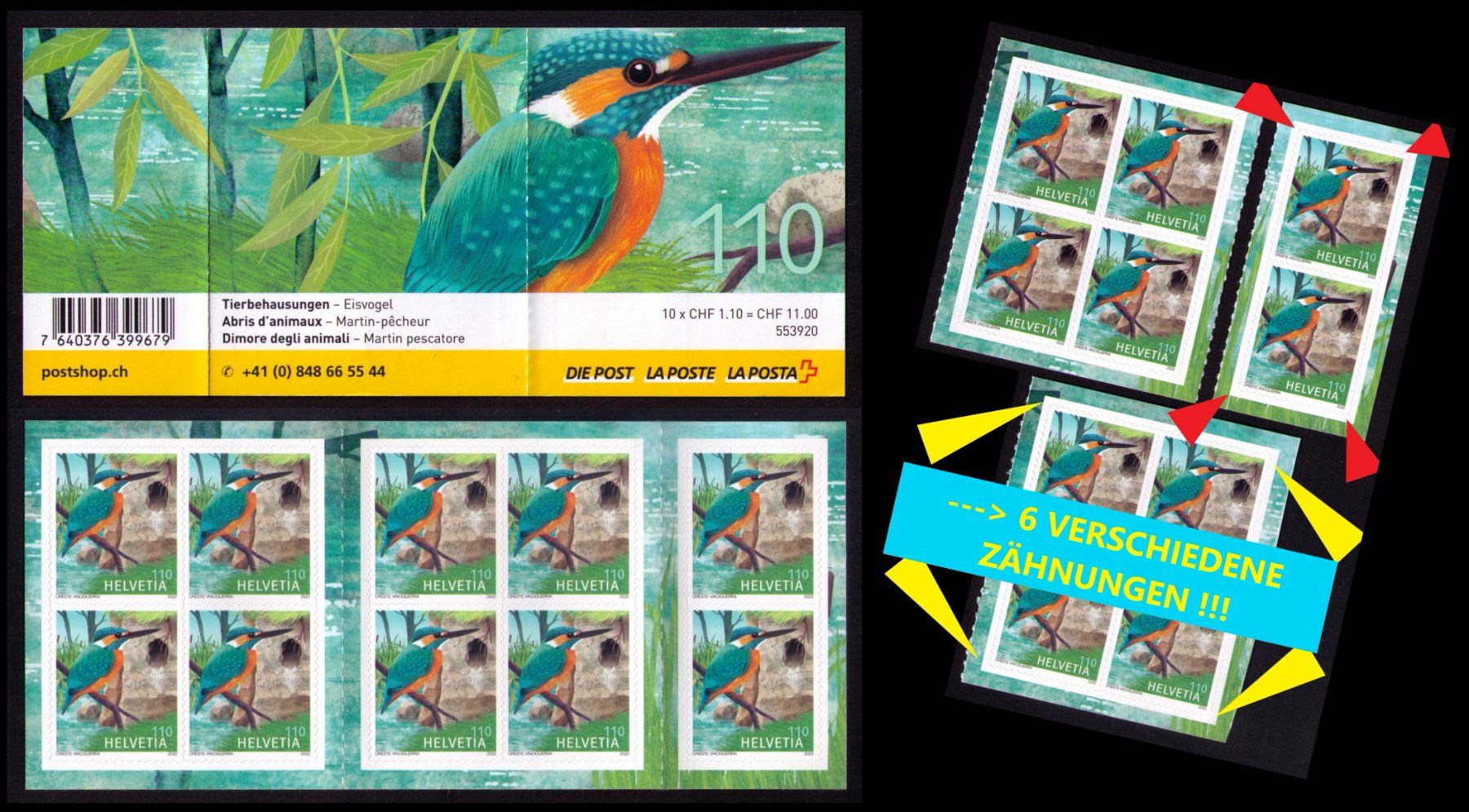 Tutti i francobolli: 2022_EISVOGEL-Markenheft ** >> Eckzähne UNTERSCHIEDLICH !! – Nuovo (secondo la descrizione) da Marthalen venduto da Ch_quality
