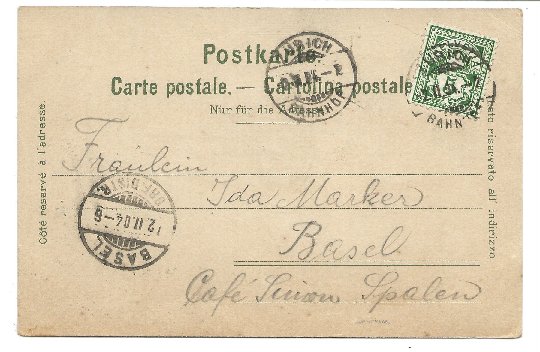 Cartoline postali: Zürichsee - Dampfschiff - Motorboot - Ruderboot - 1904 – Usato da Engelburg venduto da Cartophil 1