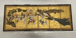 Grosses asiatisches Wandbild auf Goldgrund (139 cm)