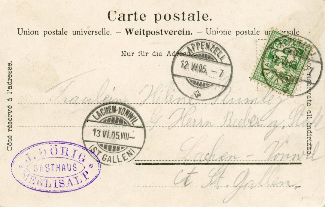 Cartoline postali: Säntis  AI  -   Wagenlücke       um 1905 – Usato da Brig venduto da Valcards54 1