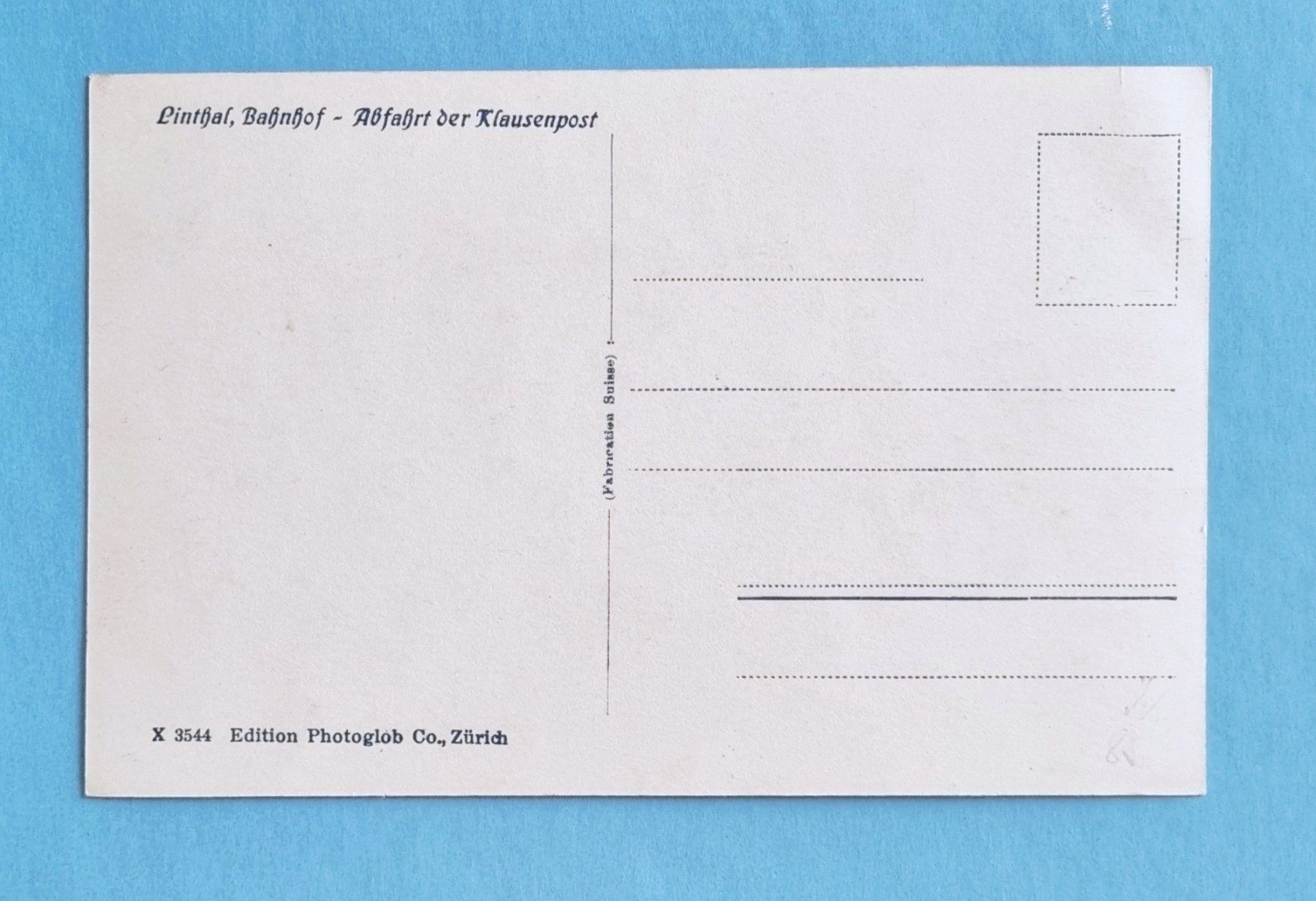 Cartes postales: Linthal - Bahnhof - Abfahrt der Klausenpost - Postauto – D'occasion à Rothrist par RROENK 1