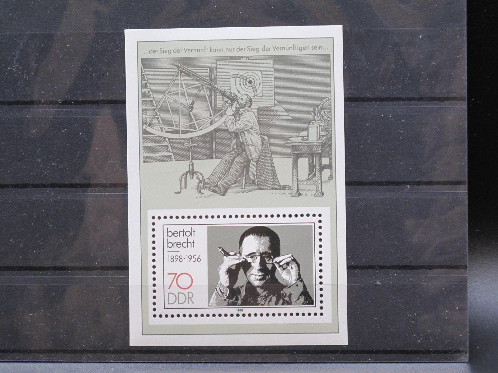 Alle Briefmarken: DDR 1988 Bertolt Brecht Block 91 ** – Gebraucht aus Wil SG von fva01